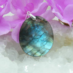 Pendentif rond  LABRADORITE